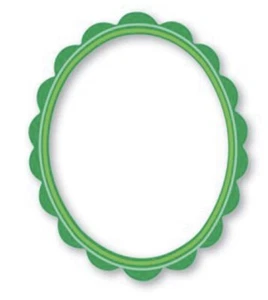 Sizzix Frame, Scallop Oval 654638 Retired Paper Fabric Magnet Scrapbook - Picture 1 of 6