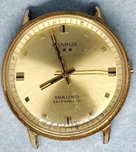 C994 mens Benrus Sea Lord Selfwinding Auto 1345 Movement Vintage Watch parts lot - Picture 1 of 2