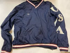 Vintage Team USA Olympics Pullover Windbreaker Size L Dark Blue JC Penney 90's - Picture 1 of 7