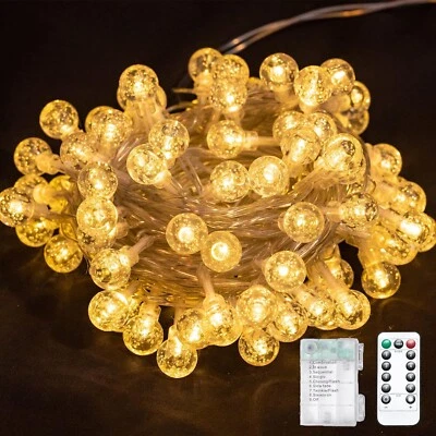 100 LED Battery Operated Fairy Lights Globe String Lights Outdoor Christmas - Image 1 of 4