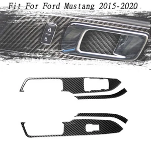 Interior Black Carbon Fiber Decal Trim Cover fits for Ford Mustang 2015-2020 Car - Imagen 1 de 1