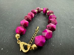 Tiegerauge Armband facettiert burgund 11x12MM 19+3 cm ca 117 CARAT &  Blickfang - Bild 1 von 7