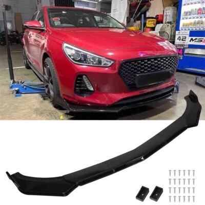For Hyundai Elantra GT Front Bumper Lip Splitter Spoiler Glossy Black Body Kit Foto 1 de 4