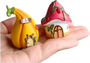 2Pcs Miniatures DIY Crafts Fairy Figurines Mini House Garden Decoration Micro La - Picture 1 of 9