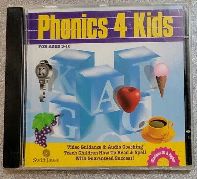Phonics 4 Kids (PC, 1999) Cosmi CD Windows Lectura y Ortografía Aprendizaje Foto 1 de 4