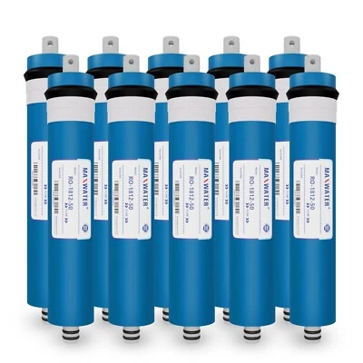 10 Pack 50 GPD Membrane Reverse Osmosis Max Water Filter Universal RO System - Image 1 of 4