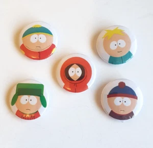 SOUTH PARK Badge Button Set 25mm 1" Pins Pinback 90s Cartman Kenny Kyle Stan - Picture 1 of 11