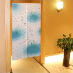 Casa Cortina Colgante Puerta Habitación Divisor Nuevo Pequeño Bambú Estampado Peces 85x150cm - Imagen 1 de 4