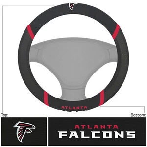 Football Atlanta Falcons Embroidered Mesh Steering Wheel Cover 14.5"-15.5"  - Picture 1 of 2