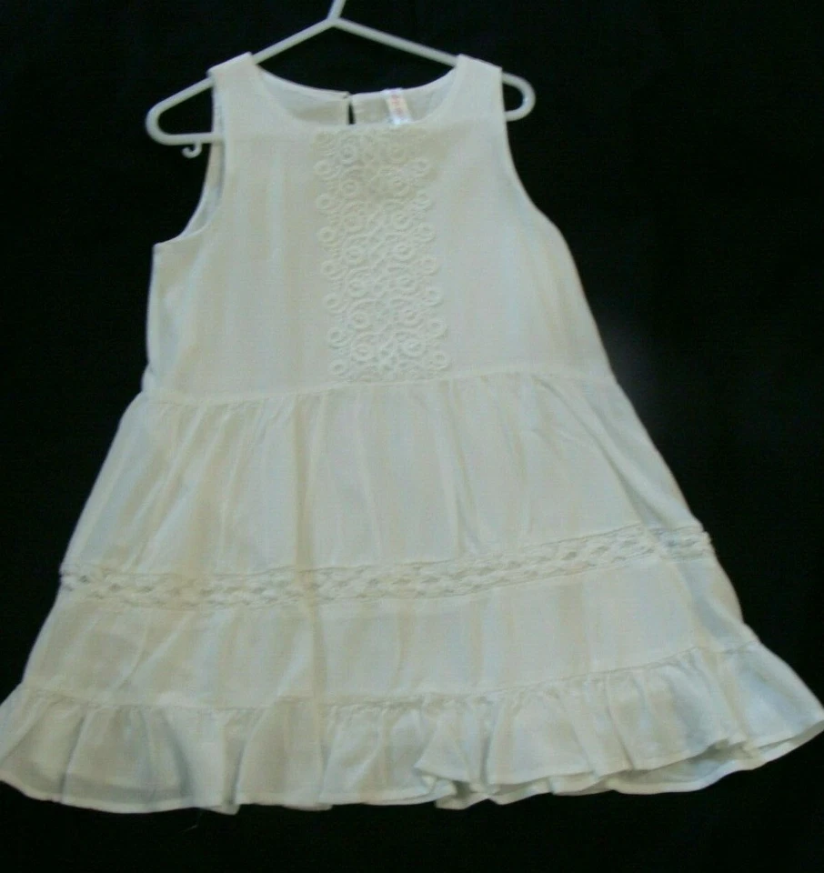 Xhilaration White Tatted-Like Lace Sundress Fully Lined Size XS (4-5) - Image 1 of 4