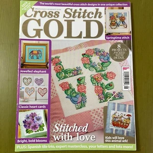 Cross Stitch Gold UK Magazine April 2014 Issue 41 hearts love elephant bike ark - Picture 1 of 11