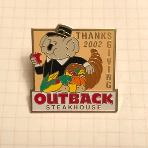 THANKSGIVING 2002 Koala Bear Outback Steakhouse Pin Pinback Lapel Pin - Picture 1 of 2