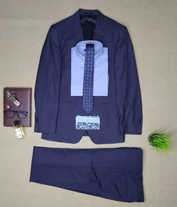 Massimo Dutti Marine Anzug 44R Slim Fit Italienische Wolle - Bild 1 von 24
