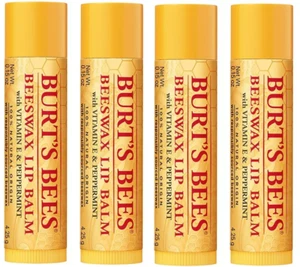 4 Original Burt's Bees Beeswax Chap Lip Balm Vitamin E & Peppermint Burts Stick - Picture 1 of 1