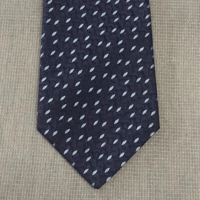 STEFANO RICCI 领带蓝色钻石几何丝绸领带意大利经典 L58 W3.75。 — 第 1/4 张图片