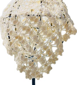 Crocheted Baby Cream Hat - Picture 1 of 8