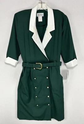 Vintage Sailor Dress Green White Uniform Women’s Sz 14 Petite Miss Dorby NWT NOS - Image 1 of 4