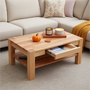 Neu großer Beistelltisch Couchtisch Kernbuche Massivholz Wohnzimmertisch " A " - Bild 1 von 4