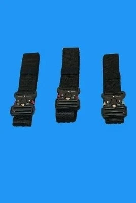 LOTE 3 CINTURONES TÁCTICO DE NYLON COLOR NEGRO 120 CM - Imagen 1 de 4