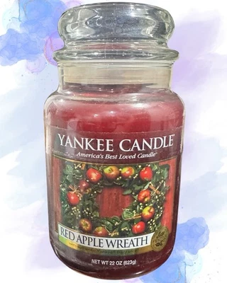 Yankee Candle Red Apple Wreath Large Jar Candle Classic Label - Image 1 of 3