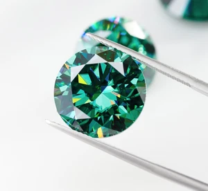 Natürliche grüne Farbe 10 kt Rundschliff Laborgezüchtet lose CVD-Diamant VVS1 zertifiziert - Bild 1 von 12