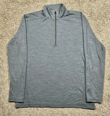 Smartwool Sweater Men’s Size Large Light Blue Merino Wool 1/4 Zip Pullover - Image 1 of 4