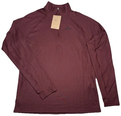 Camiseta para correr Nike Trail Dri-Fit para hombre mezcla de lana 1/2 cremallera capa media FV9994-652 $85 Foto 1 de 4