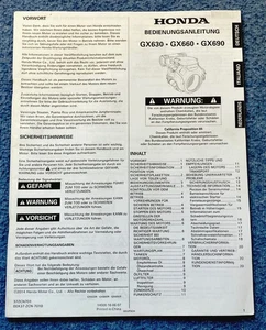 Handschaltung Honda GX630, GX660 und GX690 Motoren 2014. Geschrieben in deutscher Sprache - Bild 1 von 11