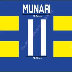2017/18 Parma Away Fan Made Name Set – Munari #11 Soccer Heat Transfer Patch - Picture 1 of 2