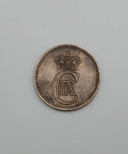 1891 Denmark Christian IX 5 Ore Coin - Picture 1 of 2