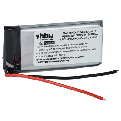 VHBW Batterie remplace Cardo BAT00007 850mAh 3,7V