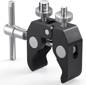 Homeet Super Clamp Stativ Klemme mit 1/4 und 3/8 Gewinde Schraube Adapter, - Bild 1 von 7