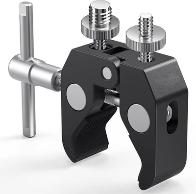 Homeet Super Clamp Stativ Klemme mit 1/4 und 3/8 Gewinde Schraube Adapter, - Bild 1 von 4