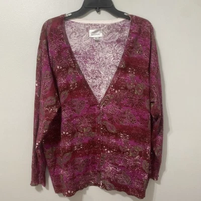 Chaqueta Cardigan Avenue 22 24 Brillante Vacaciones Algodón Botón Frontal Talla Grande Foto 1 de 4