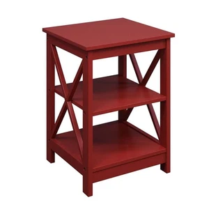 Convenience Concepts Oxford 15.75 in. Cranberry Red Standard Square MDF End with - Picture 1 of 5