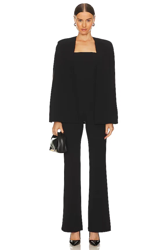 Conjunto de 2 piezas de mono Alice + Olivia Nova Cape en negro 12 nuevo sin etiquetas $695 Foto 1 de 4