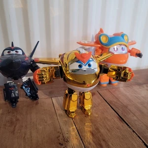 Super Wings Transform-A-Bots Plane Bundle x3 With Golden Boy 5" Rare VGC - Picture 1 of 24