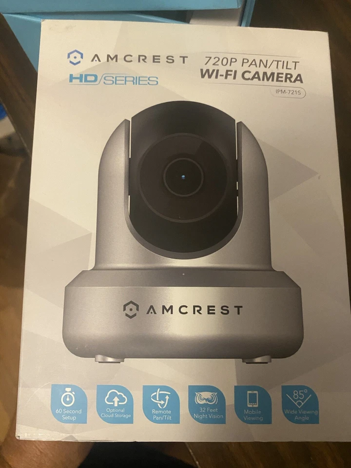 Amcrest Indoor Wireless HD 720p IP Camera IPM-721S Silver Tilt Pan Speaker New - Image 1 of 4