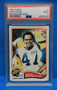 1982 TOPPS # 3 LeRoy Irvin RC PSA 9 MINT # 88158150  RECORD BREAKER  RAMS !!! - Picture 1 of 2