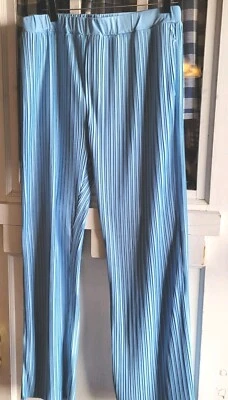 Pantalones Draper's & Damon's Azul Claro Plisados Cintura Elástica Talla L Nuevos sin Etiquetas Foto 1 de 4