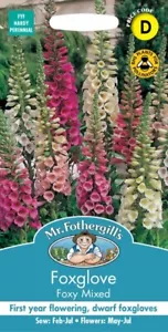 Mr Fothergills Foxglove Seeds foxy mixed 1000 Seeds Sow Before 2028 - Picture 1 of 2