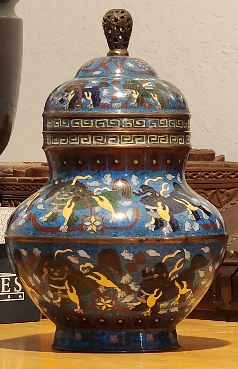 中国景泰蓝印第安纳中国古董花瓶| eBay