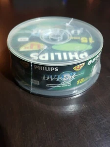 15 count PHILIPS DVD+R DVDR 1-4x 15 Discs Blank Media 4.7GB 120Min sealed - Afbeelding 1 van 1