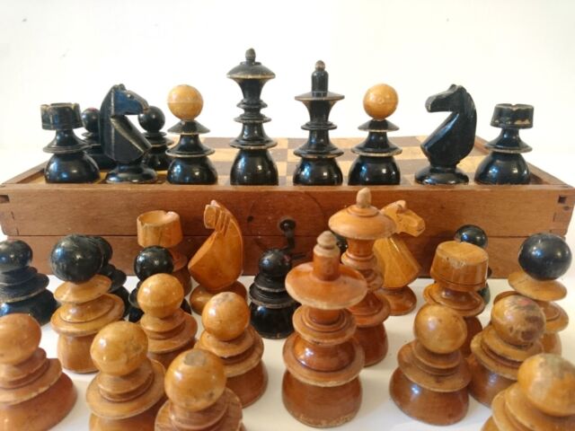 Tabuleiro de xadrez vintage em madeira, Itália 1960