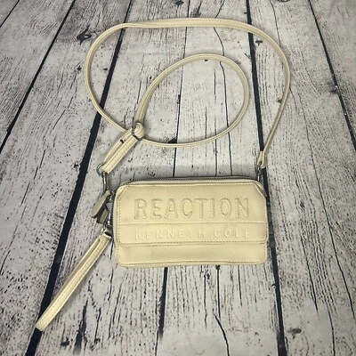 KENNETH COLE REACCIÓN GIGI Cartera Bandolera Bolso Muñequera Bolso sin asas Beige Foto 1 de 4