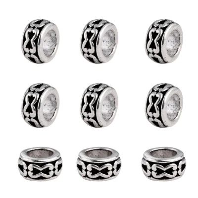 100xTibetan Silver Rondelle European Large Hole Beads Metal Beads Spacer 7x3.5mm - Image 1 of 4