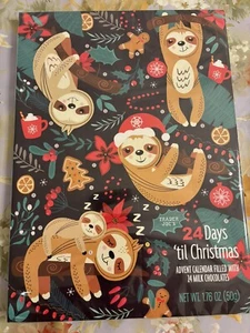 Trader Joe’s Christmas Sloth Advent Calendar 24 Day Chocolates Holiday 2024 - Picture 1 of 2