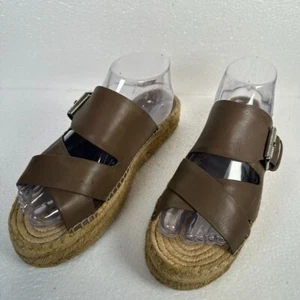 Marc Fisher Venita Slide Espadrilles Damen Größe 9M Taupe Leder 1,25 Plateau - Bild 1 von 15
