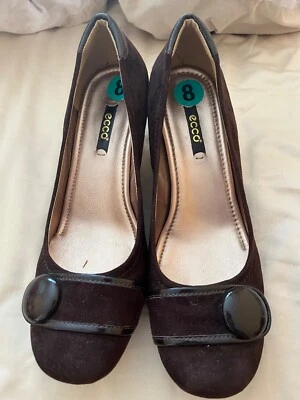 Zapatos de salón ECCO para mujer 8 (39) Hanna sin cordones cuero marrón tacón botón informales Foto 1 de 4