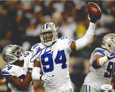 FOTO 8X10 DE FÚTBOL AMERICANO DE LOS DALLAS COWBOYS FIRMADA AUTOGRAFIADA FIRMADA POR DEMARCUS WARE JSA Foto 1 de 2